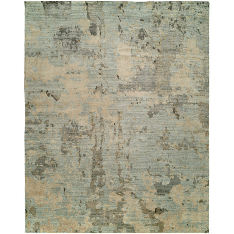 Abstract Area Rug in Blue, Rectangle 12' x 15'