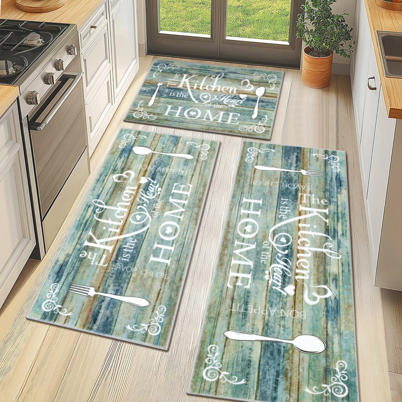 Tapis de cuisine antidérapant lavable à la machine, Vert