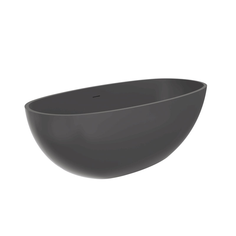 Baignoire de trempage autoportante 65,2 pouces, Gris mat