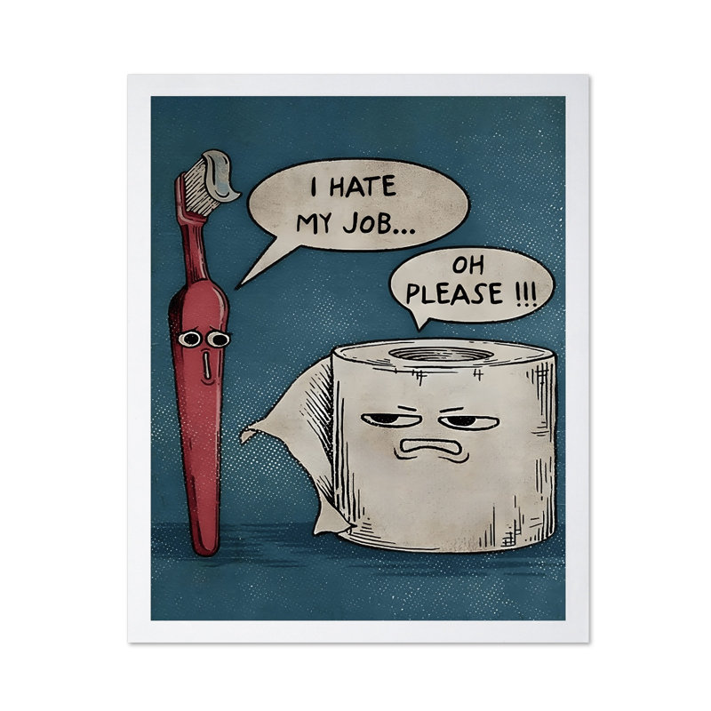 I Hate My Job, Affiche, H 18 po x l 24 po, Encadrement blanc