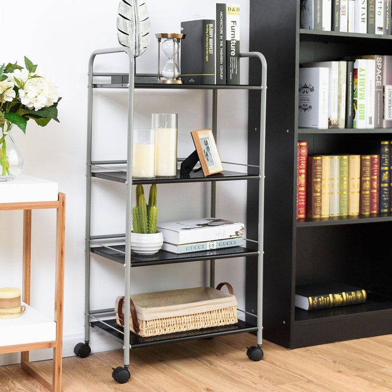Chariot utilitaire de rangement roulant à 4 étages, H 39,5 po x l 19,5 po x p 12,5 po