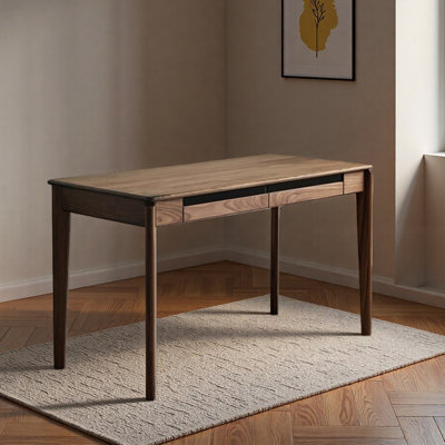 High-quality Walnut Wood Double-drawer Desk