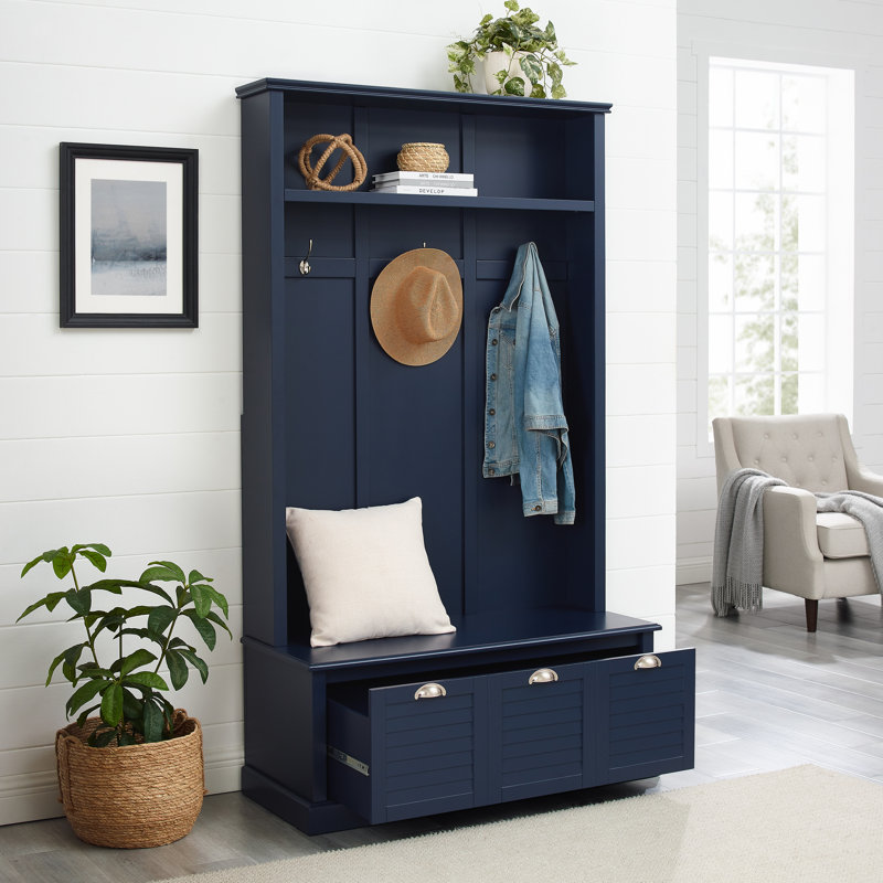 Corte Hall Tree 42.5'' Wide with Bench, Navy