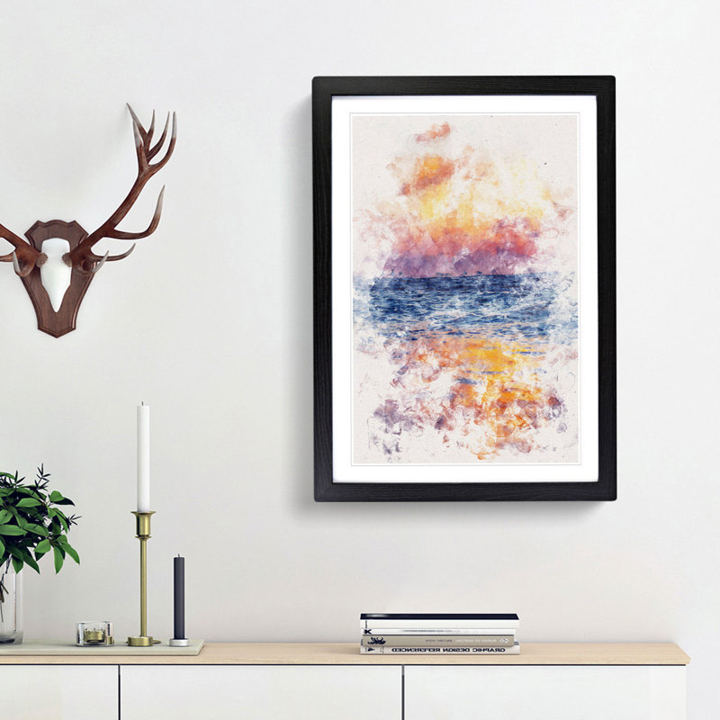Sea Horizon - Picture Frame Graphic Art Print, Black Framed, 87cm H x 62cm W x 2cm D