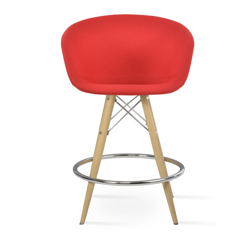 Tabouret de bar Tribeca, Naturel, Tabouret de bar (siège d'une hauteur de 28 po), Rouge d’époque