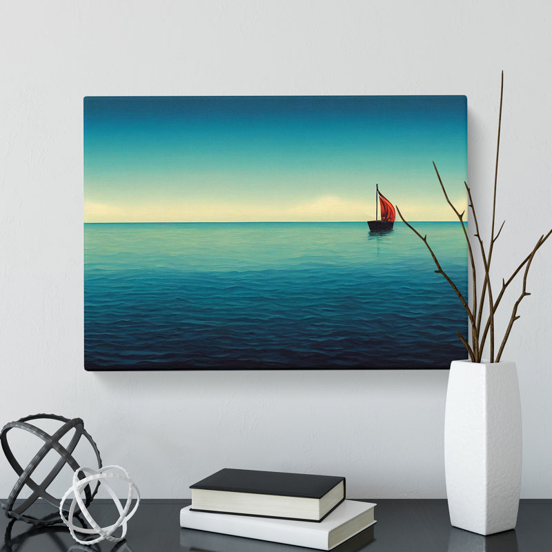 Solo Sailing Boat Vol.1 - Wrapped Canvas, 50cm H x 76cm W x 3cm D