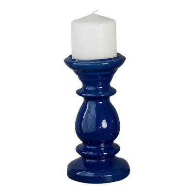  Camden Blue Ceramic Candle Holder Set of 2, 5" H