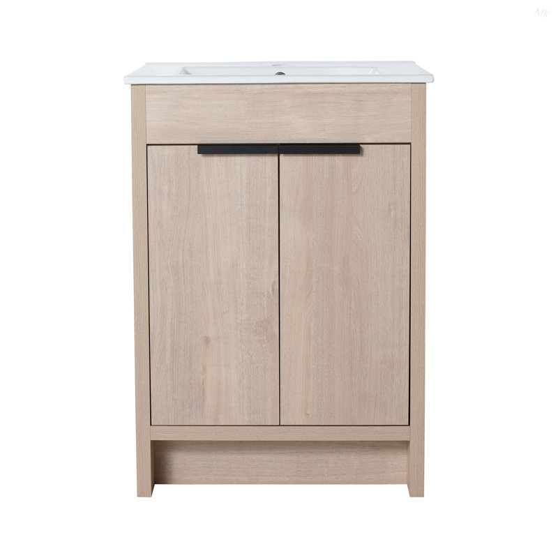 Meuble-lavabo autoportant de 24 po avec 2 portes d'armoire à fermeture en douceur ((KD-PACKING), 23"