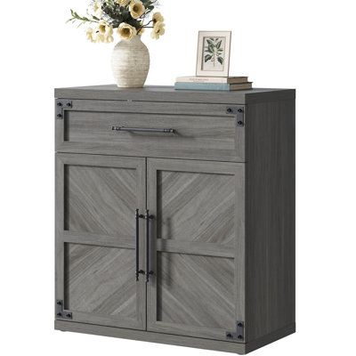 Chevron Accent Cabinet with Drawer & Adjustable Shelf by Gracie Oaks
