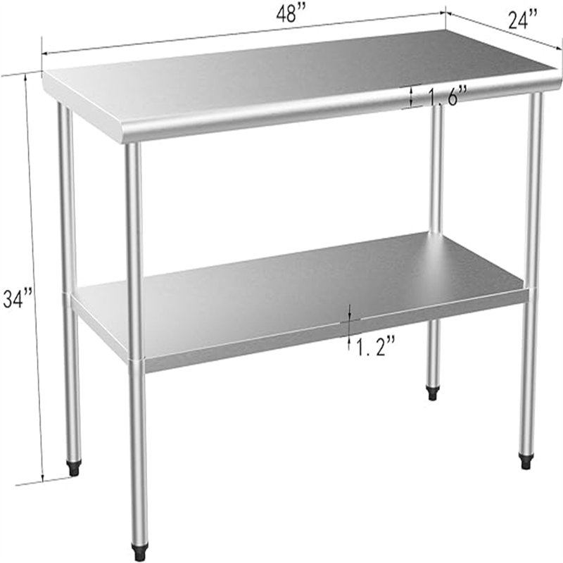 Winado Stainless Steel 24'' W x 34'' H Prep Station, 34" H x 48" W x 24" D