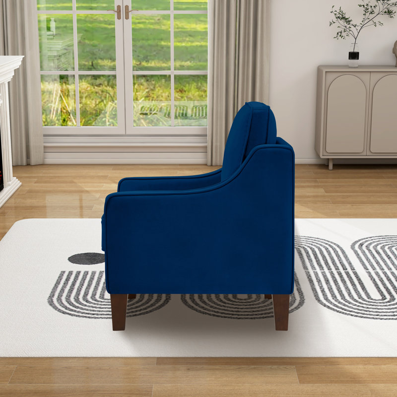 Causeuse rembourrée Rex, 100 % polyester bleu marine