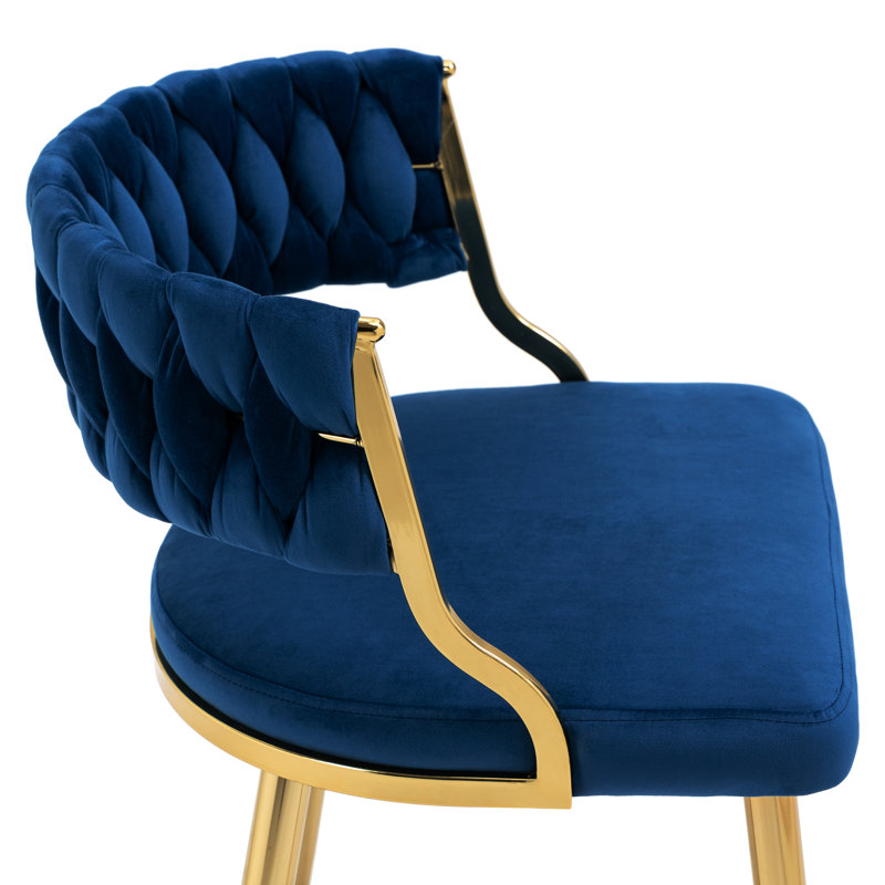 Ginko Tufted Velvet Dining Chair, Navy, 2