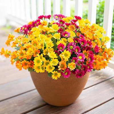 Artificial Daisy Flowers Bouquet, 6 Bundles Fake Wildflowers, Artificial Fall Flowers For Window Home Indoor Garden Decorations, Fake Mums Silk Daisy Floral Faux Plant, Home Fall Decor, Mixed