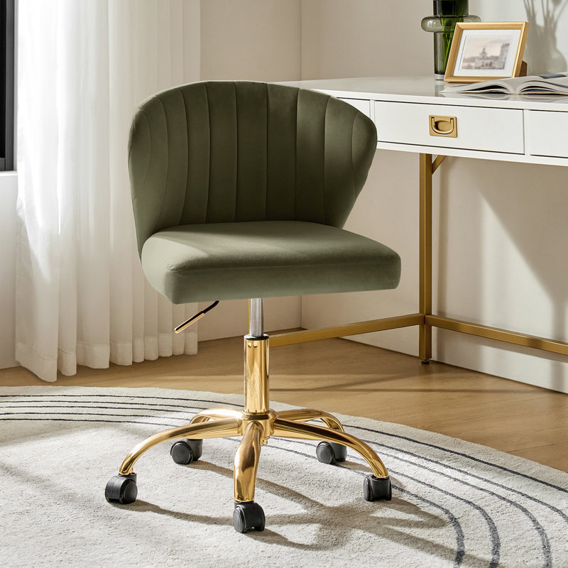 Chaise de travail ergonomique à dossier capitonné Adelynn, Mousse