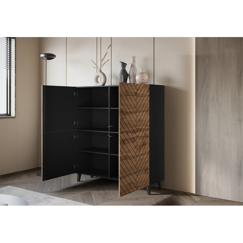 120cm Sideboard, Black/Brown