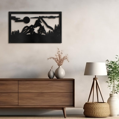 Sun and Peaks Decor Modern Abstract Wall Accent Sculpture Hanging Decoration Metal Wall Decor