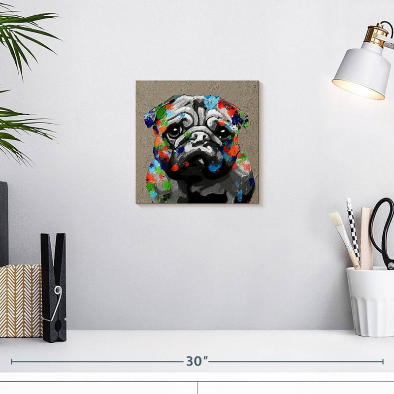 Portrait de chien Crowle, H 10 po x l 10 po