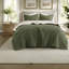 Luxurious Olive Bedding Set, Waffle Knit For Cozy Home