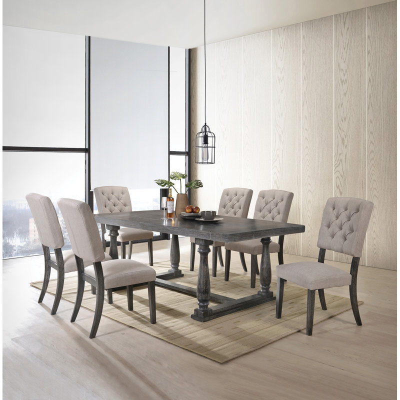 Romainville Rectangular Dining Table, Weathered Gray Oak
