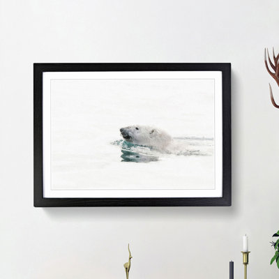 Polar Bear Swimming - Picture Frame Painting Print on MDF