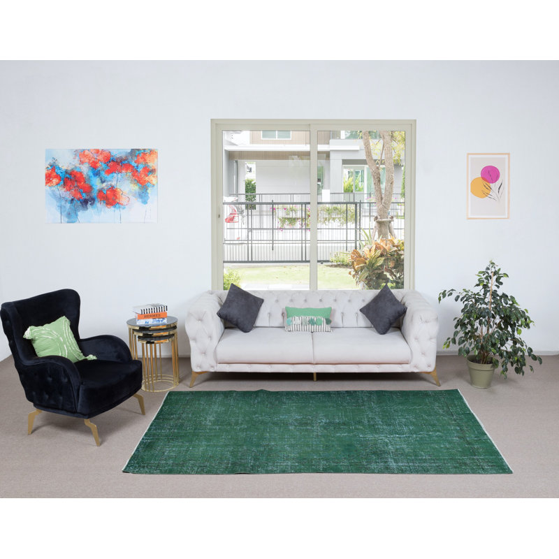 Tapis turc vert uni uni 5 x 8,6 pi