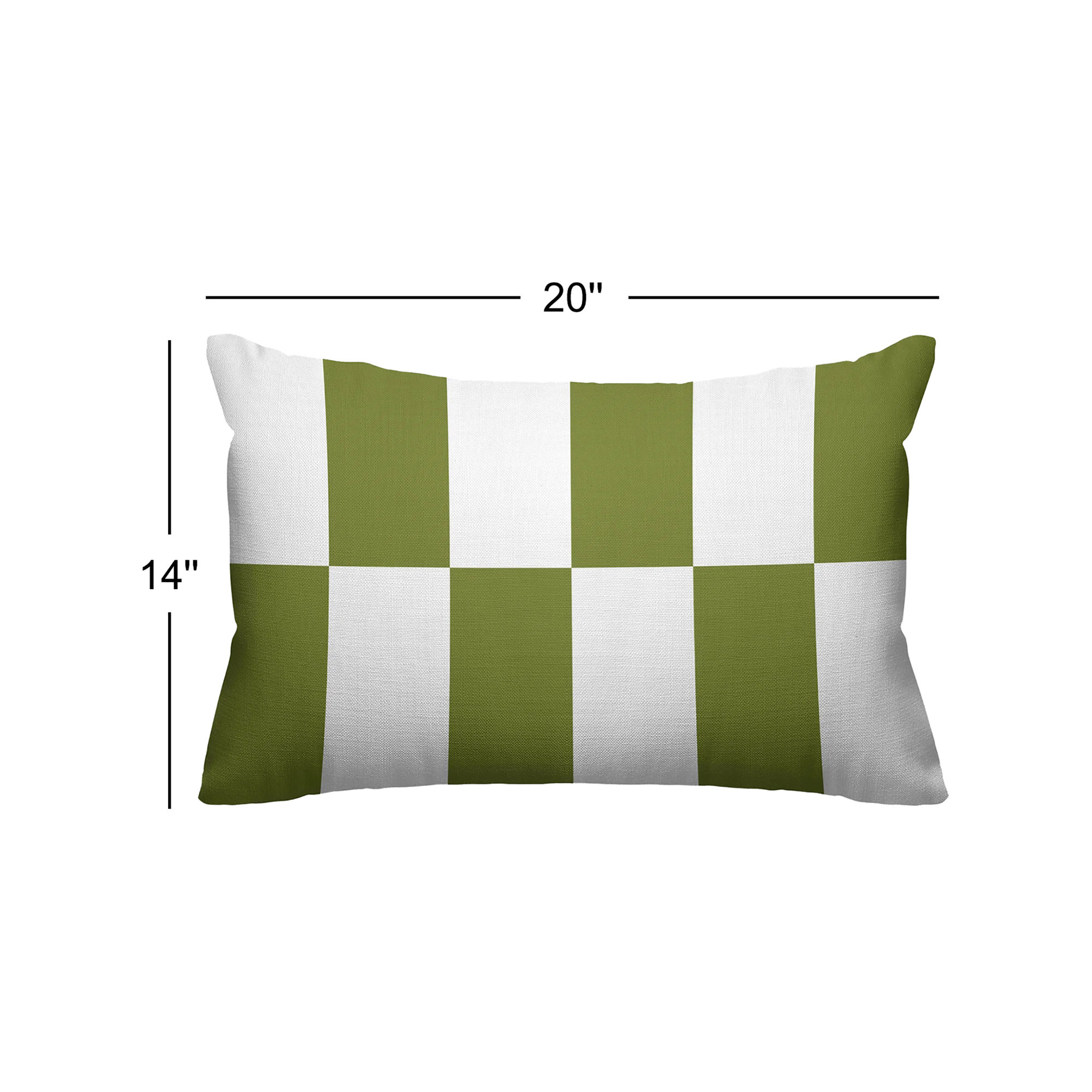 Luella Geometric Indoor/Outdoor Throw Pillow, Olive Green, 14" x 20", Rectangular