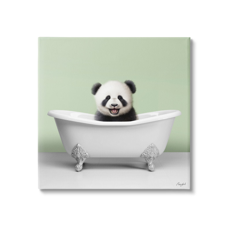 Happy Panda dans la baignoire par Roozbeh, H 30 po x l 30 po x P 1,5 po