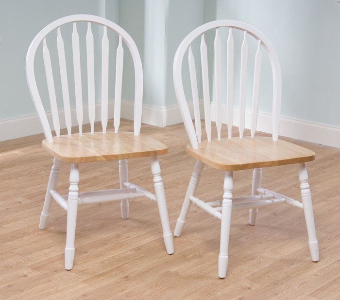 Tolman 17.5'' H Solid Wood Side Chair, White/Natural