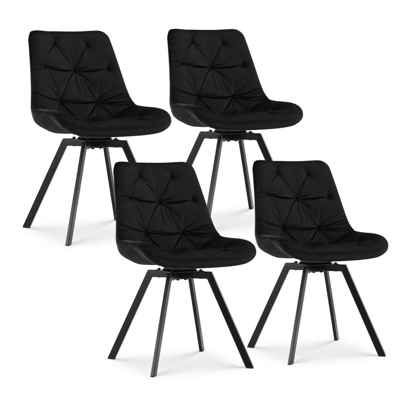 Anginette Side Chair Set, Black, 2
