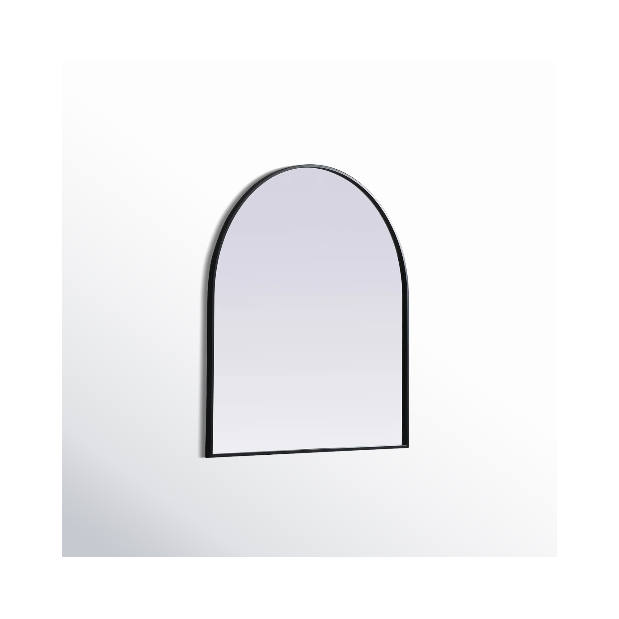 Sabine Metal Arch Wall Mirror, Black, 30" x 24"