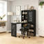 Armoire de bureau murale convertible pliable avec tableau noir et tablette latérale - Poste de travail multifonctionnel - Table d'écriture et unité de rangement-128836814