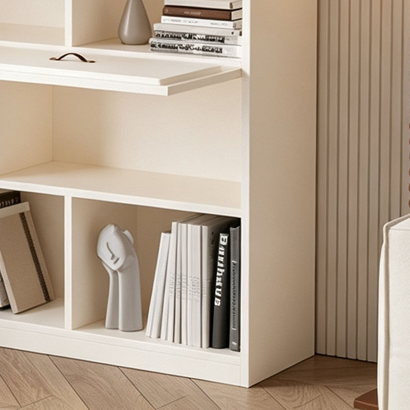 Bibliothèque de style crème française, H 70,87 po x l 31,5 po x P 11,81 po