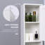 Armoire de rangement pour salle de bain avec miroir, armoire autoportante en bois avec tablettes réglables