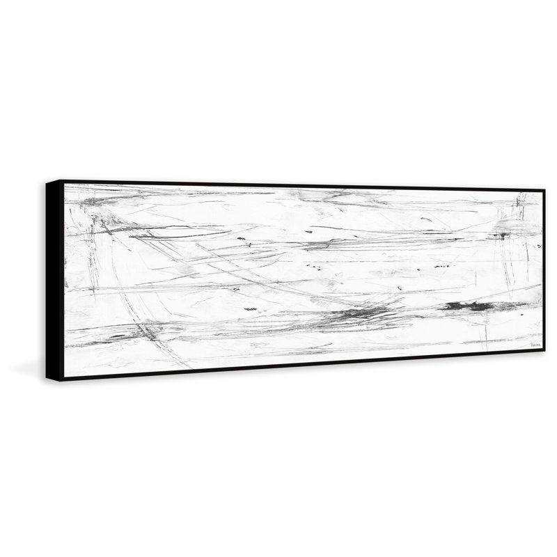 Pointless Thoughts by Parvez Taj - Floater Frame Panoramic Painting on Canvas, 25cm H x 76cm W