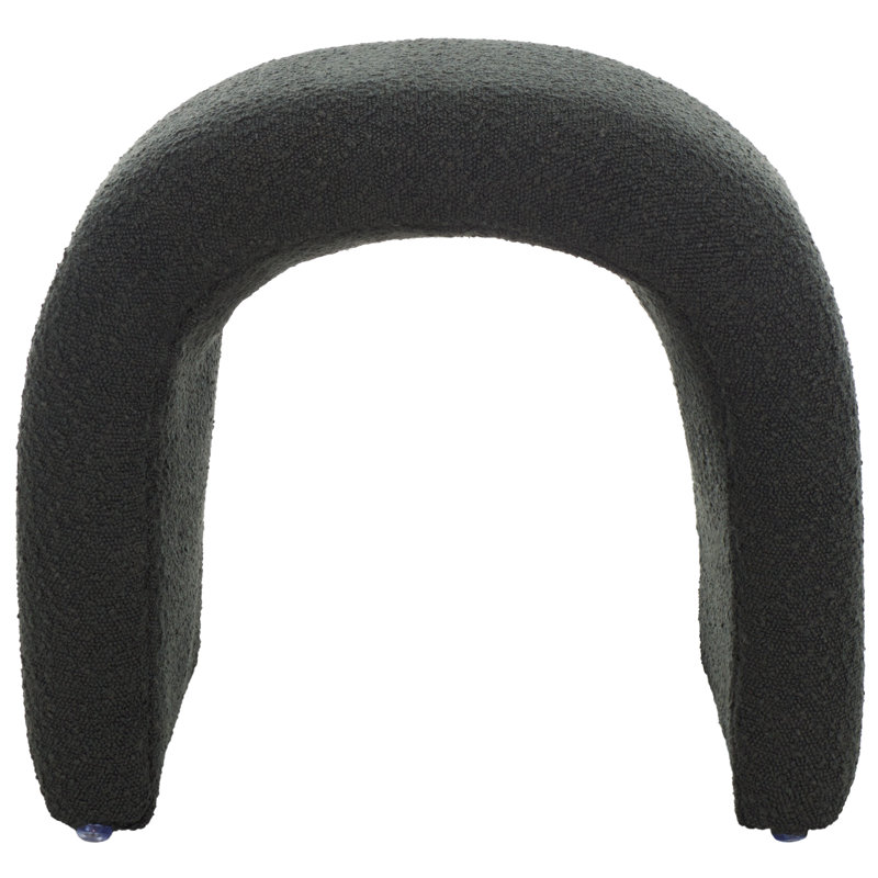 Andeana Upholstered Ottoman, Black Boucle