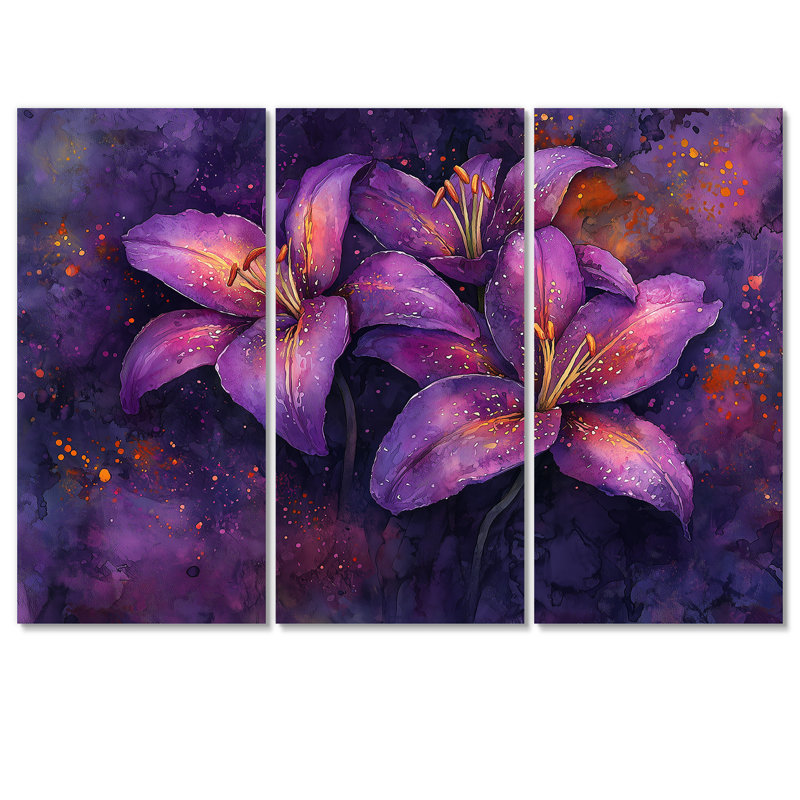 Dreamscape - ensemble de 3 lys, Toile tendue, H 28 po x l 36 po, Ne s’applique pas