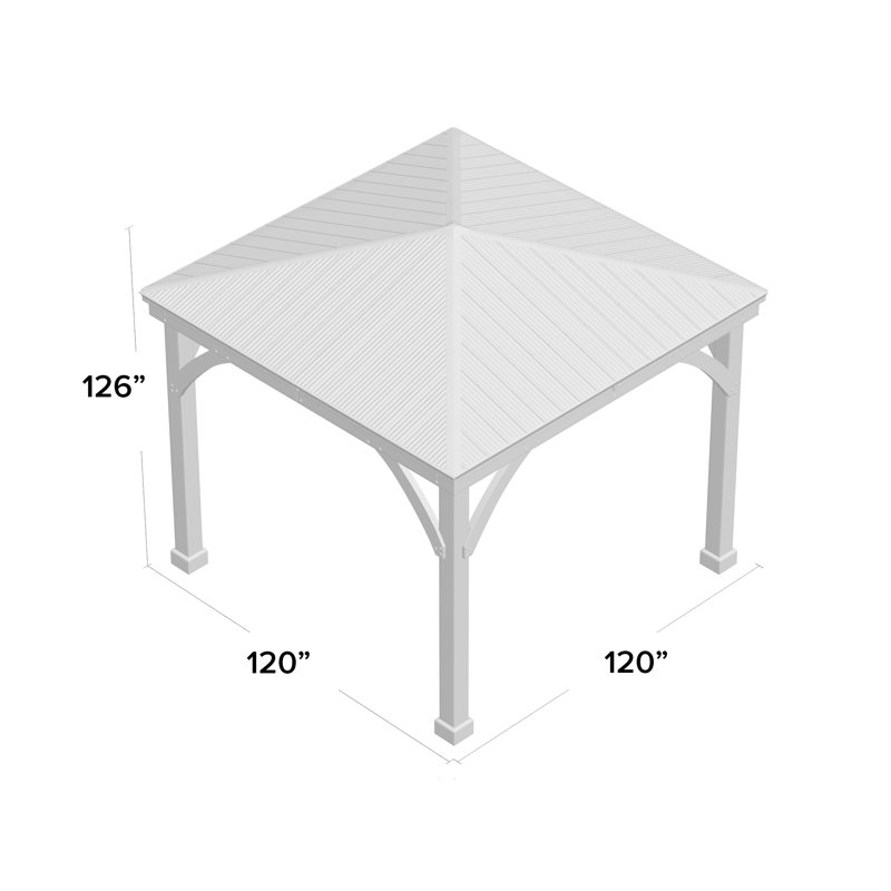 Pavillon Meridian, H 120 po x l 120 po x P 112 po