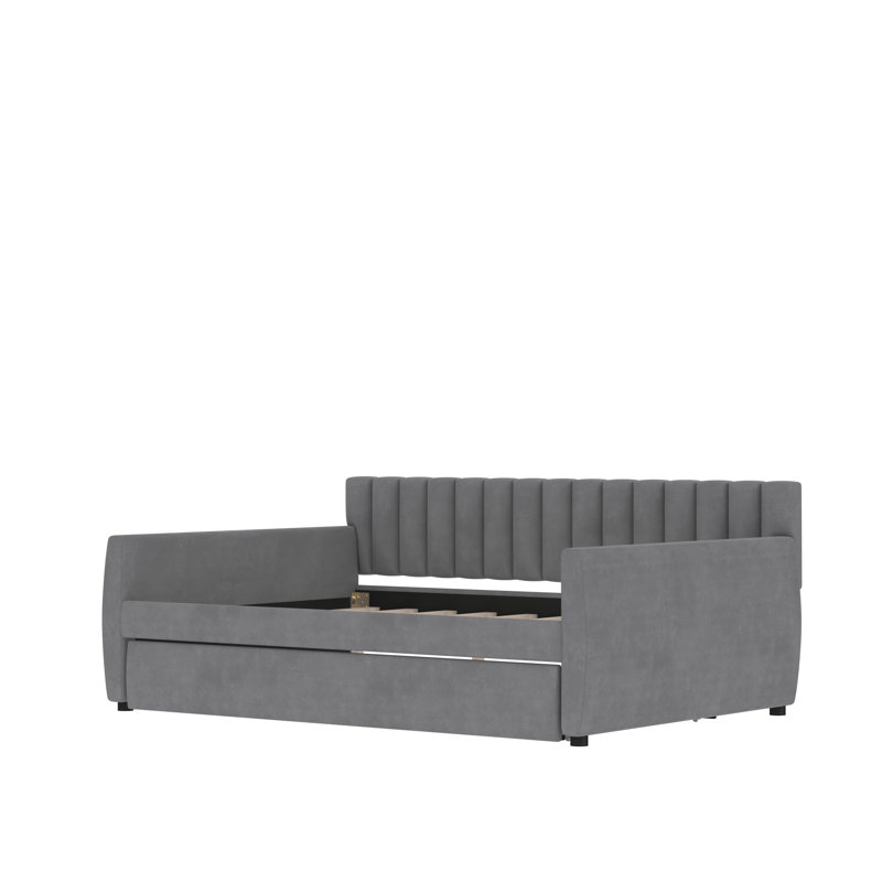 Lit tapissier Emmelee, gris