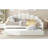Full Size Upholstery Daybed Frame With Shall Shaped Backrest  And Trundle,White-1050619142