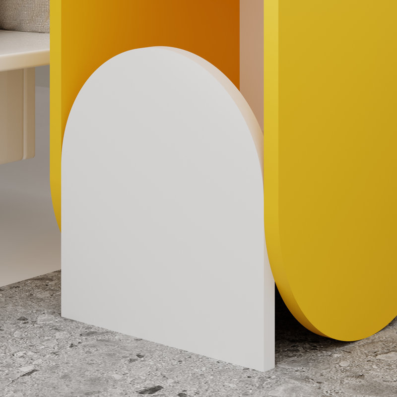 Table de chevet Chaniyah, Blanc / jaune