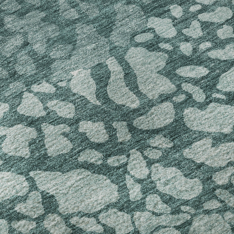 Premium Machine Washable Cerrito Teal Rug, Rectangle 5' x 7'6"