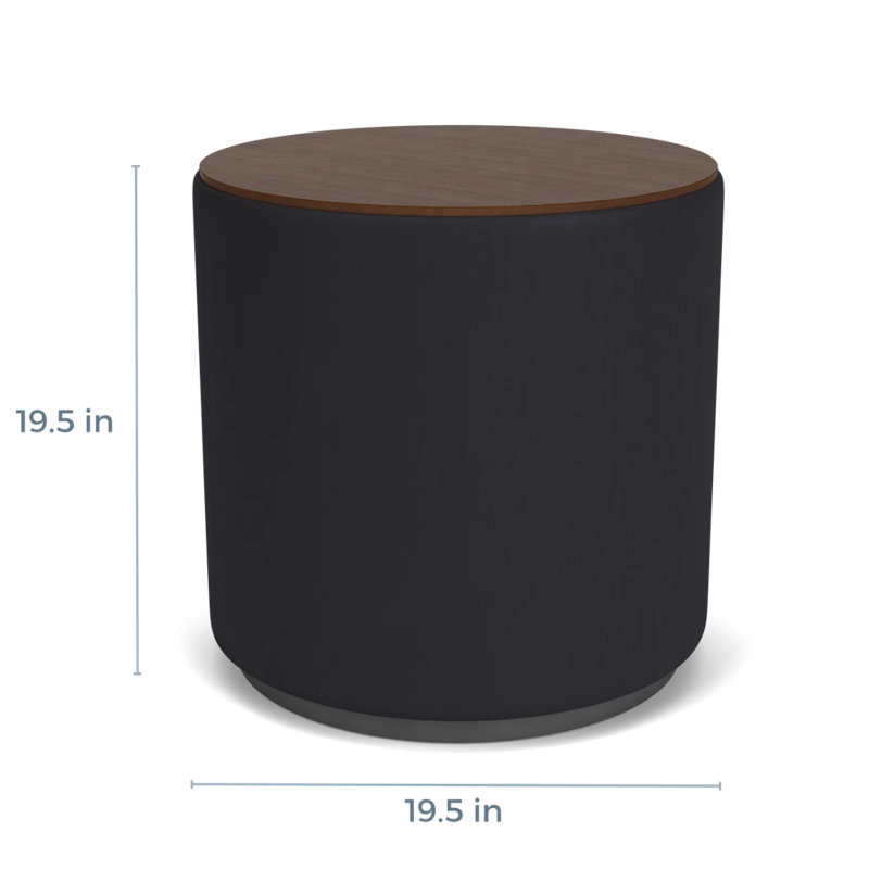 Table de réception avec plateau en stratifié Darsey, Noyer Riftwood, 20", Gris anthracite; noir Patriot Plus