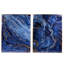 2 panneaux d'art encadrés bleus et dorés, 30,5 x 40 po, charmante décoration marbrée, matériaux pour la longévité de 2 œuvres d'art, 30,5 po x 40 po, élégance, utilisation de bureau