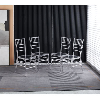 Chaise de mariage, chaise de salle à manger, ensemble de 4, siège en plastique