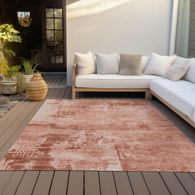 Paprika Abstract Synthetic Washable Rectangular Area Rug 2'6" x 3'10"