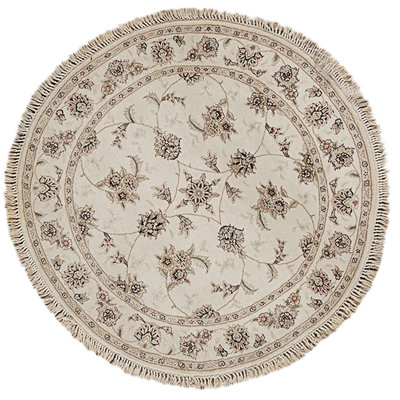 High-Quality Hand-Knotted Ivory Area Rug