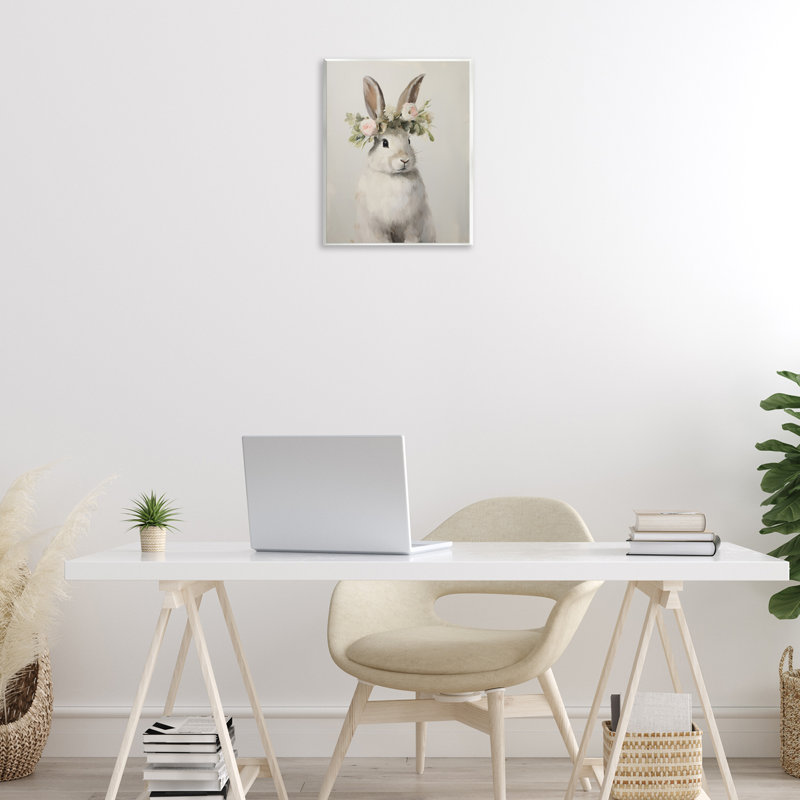 «Bunny Floral Crown», art mural par Arlington Prints