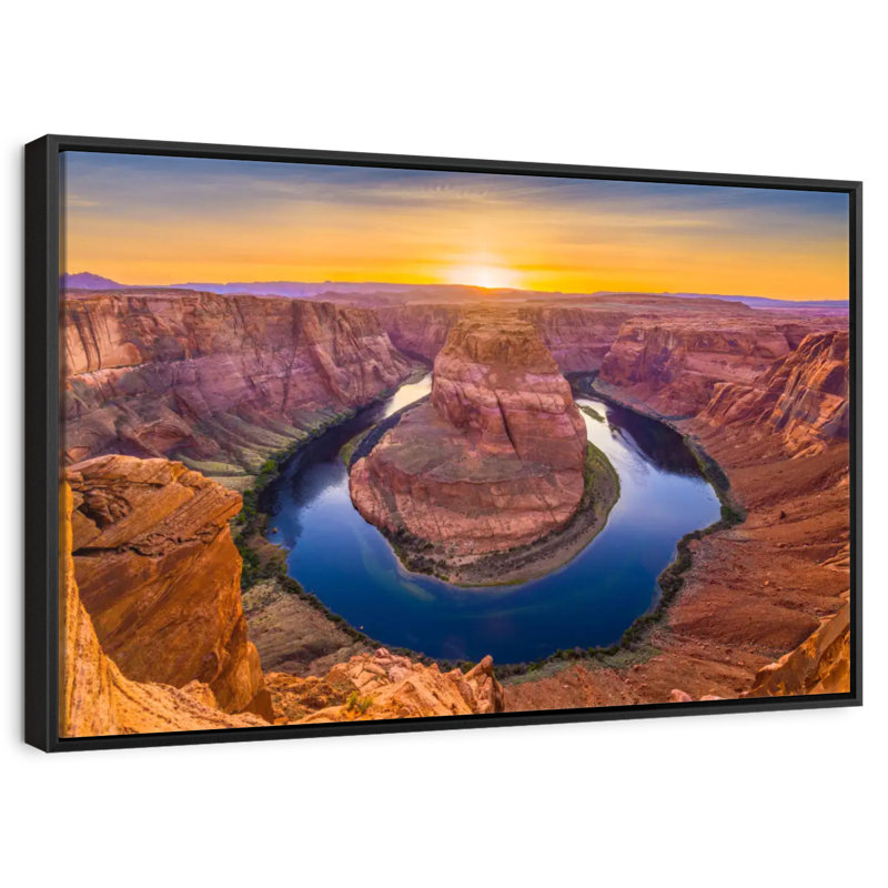 Overlooking Horseshoe Bend, Floating Frame Black, 40" X 27"