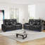 Ensemble de causeuse inclinable électrique moderne en similicuir avec éclairage à DEL, porte-gobelets et console de rangement