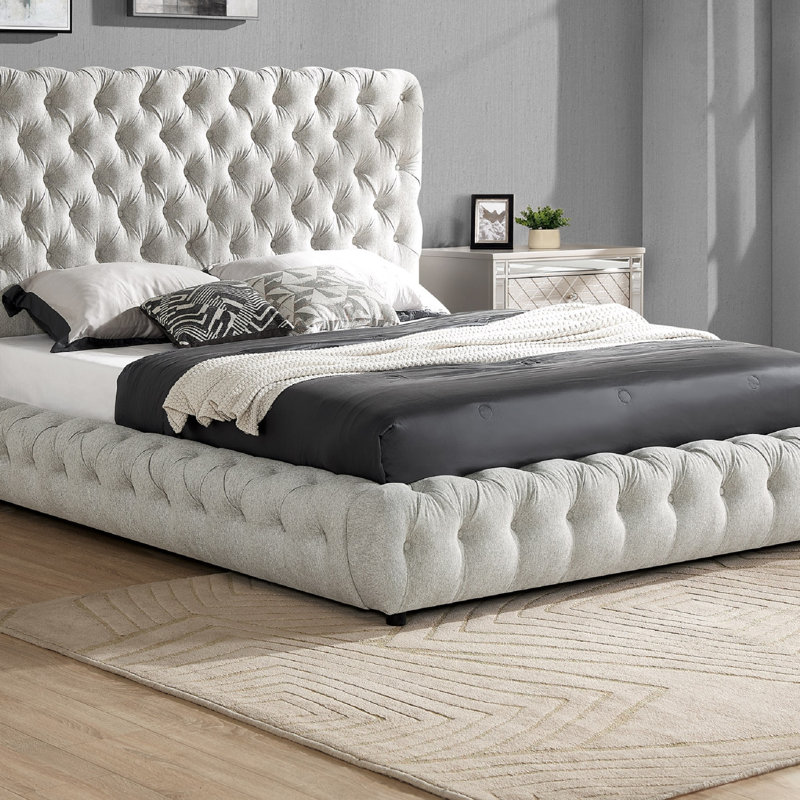 Mobilier de chambre à coucher 1Pc, Gris colombe, Grand lit